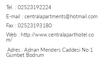 Central Apart Hotel iletiim bilgileri